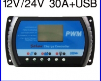 โซล่าชาร์จเจอร์ โซล่าคอนโทรลเลอร์ PWM 30A Solar Charge Controller 12V 24V L