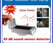 โซล่าเซลล์ LED Light Solar outdoor wall lamp 16LEDs Ray sound sensor restor
