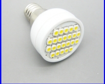 หลอดไฟ LED 3528 E14 3W 24SMD LED BULB 12V แสงสีขาวอมเหลือง อายุการใช้งาน400
