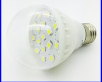 หลอดไฟ LED SMD E27-16SMD 3W 12V with cover สีขาว (เทียบเท่าหลอดตะเกียบ10-15